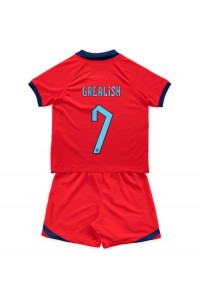Fotbalové Dres Anglie Jack Grealish #7 Dětské Venkovní Oblečení MS 2022 Krátký Rukáv (+ trenýrky)